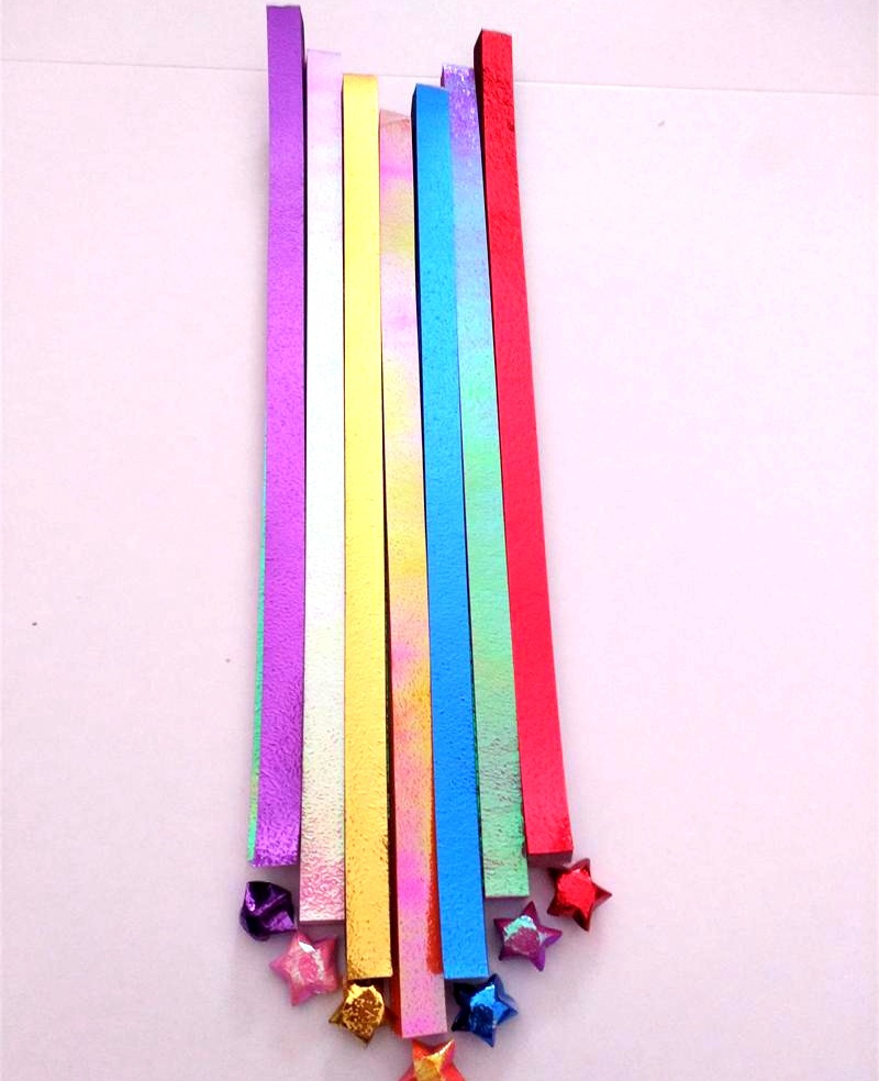 韩版金粉闪光星星条闪钻折纸厂家批发儿童剪纸供直播超市网红