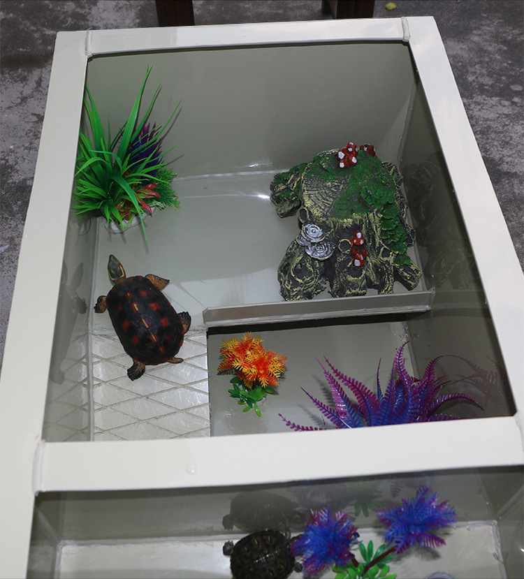 陆龟箱带晒台南石水龟箱鱼缸乌龟缸种龟箱龟缸龟池龟苗龟碌养殖箱