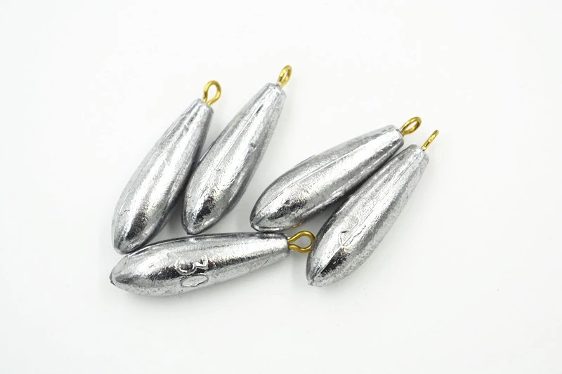 渔翁钓具 柳叶形带环铅坠 渔具铅坠 铅皮 快速铅