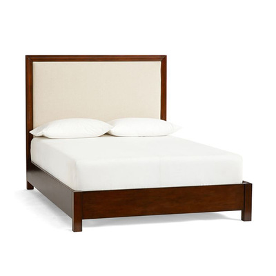 欧徕家居简约拼色桦木床 现代中式古典单双人床 卧室实木家具定做