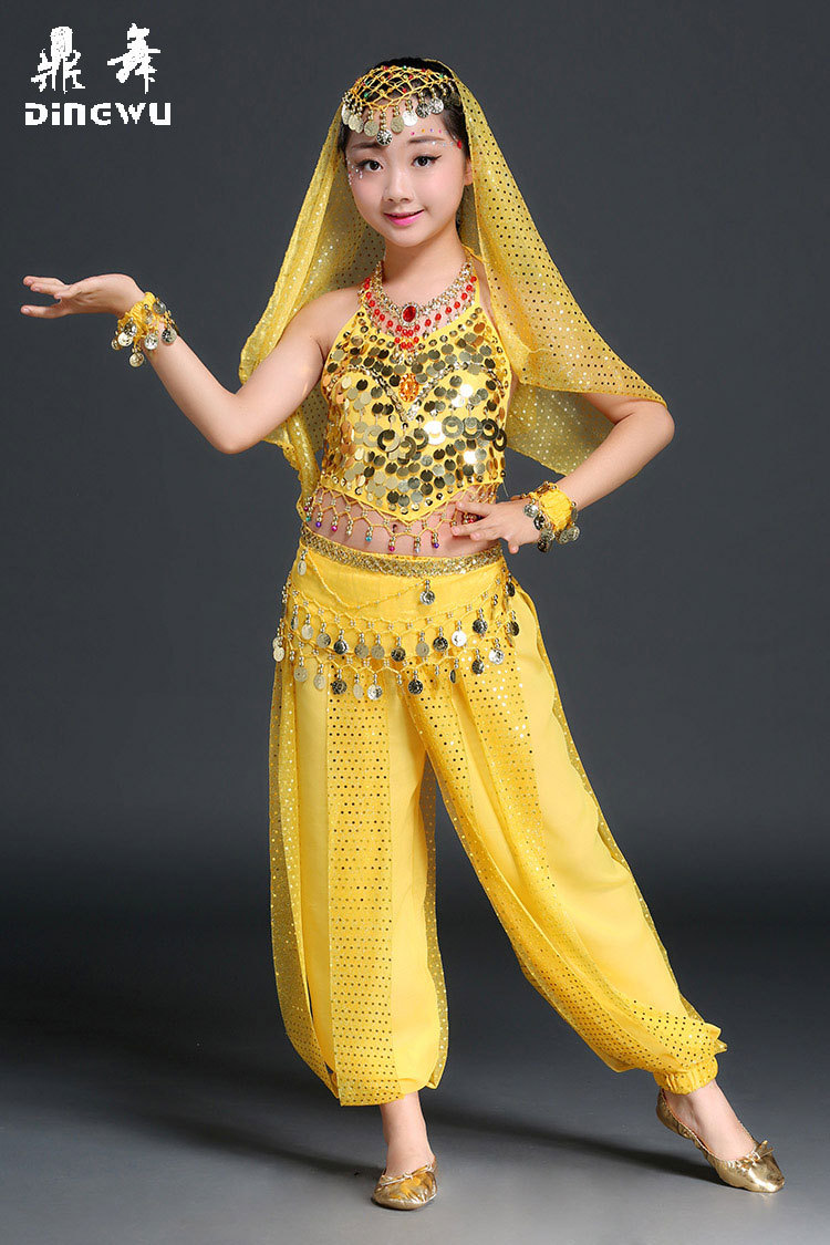 新款儿童肚皮舞演出服套装 女童印度舞蹈服装 幼儿园表演服批发