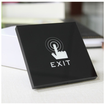 黑色触摸式门禁出门开关 86型蓝色背光白色有机玻璃开门按钮 包邮