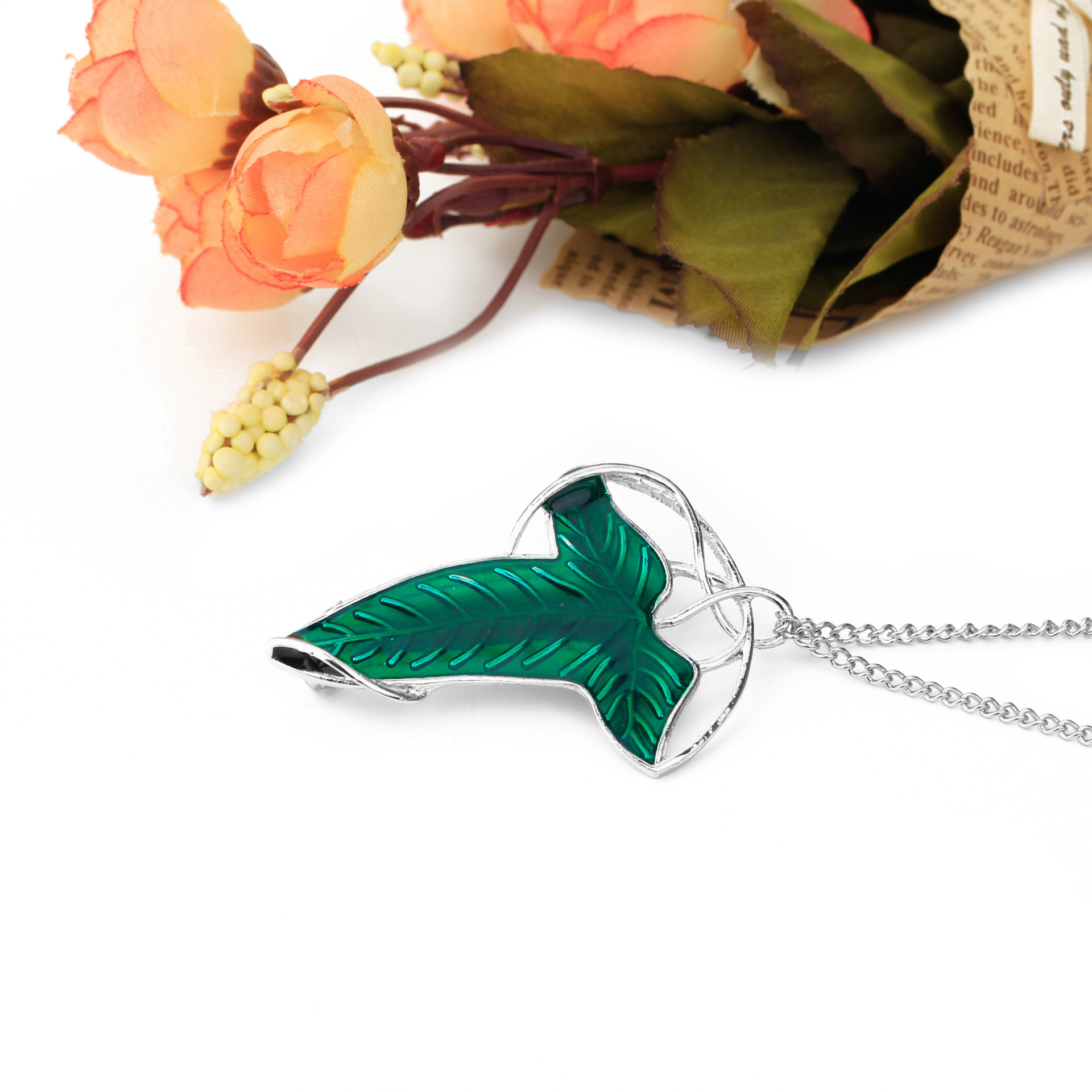 欧美影视魔戒指环王同款 精灵女王树叶胸针项链两用型 速卖通热卖