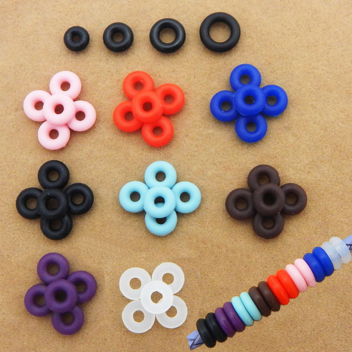 胶圈 定位圈 隔圈 橡胶圈 皮绳手链搭配固定圈 圆形防水圈批发