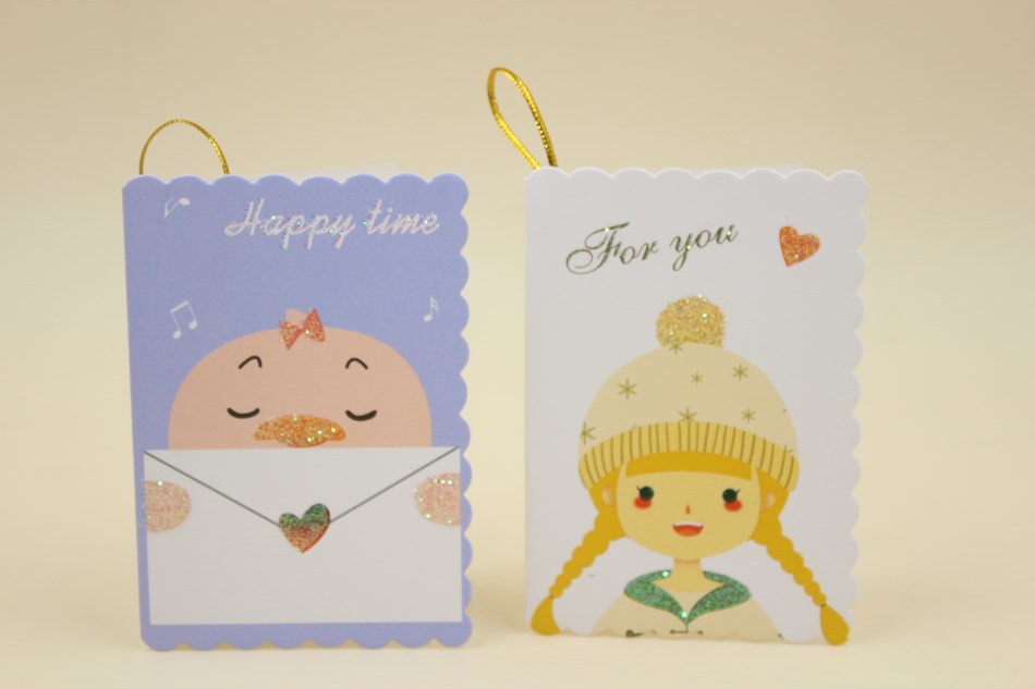 热销韩国 创意卡通贺卡批发 可爱儿童祝福生日卡片 带金线留言卡