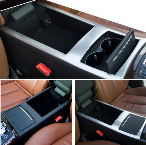 适用于奥迪a6l 新款中控储物盒不锈钢亮片贴