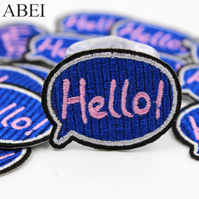 厂家现货英文字母刺绣布贴 牛仔裤羽绒服书包装饰贴花 衣服补丁贴