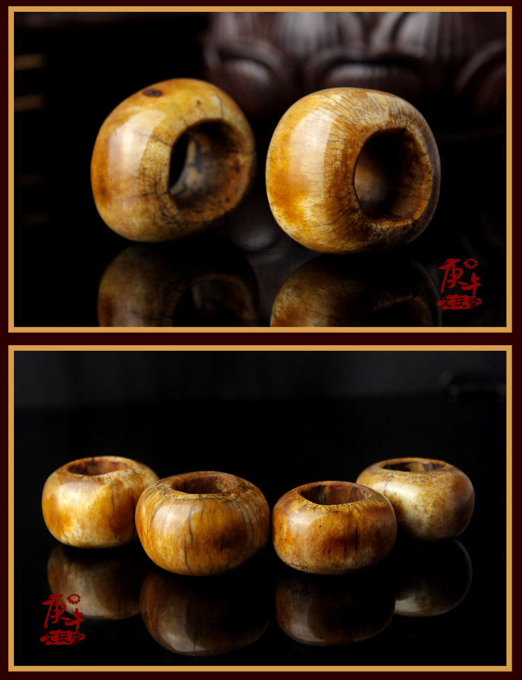 庚午文玩堂天然牦牛骨圈子老牛骨随形面包圈佛珠手链diy吊坠配饰