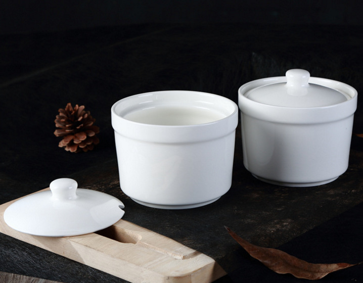 陶瓷小炖盅隔水炖盅燕窝炖品养生炖盅 原味蒸饭蒸盅带盖日用炖盅