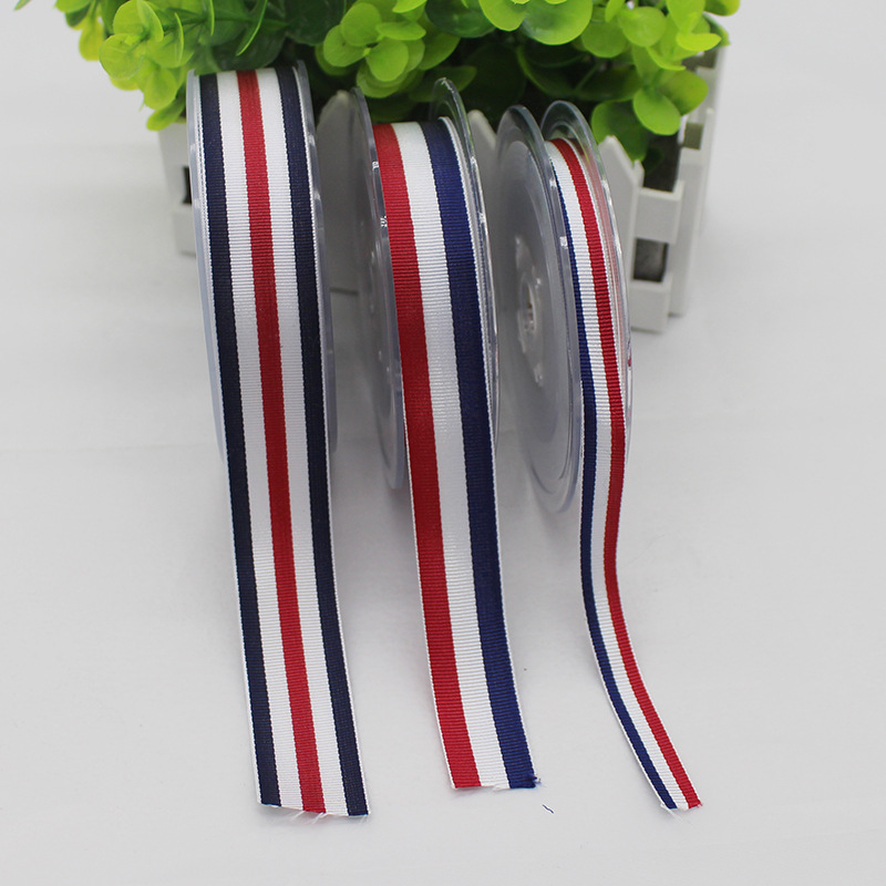 现货韩版涤纶间色罗纹织带 鞋帽服装饰品条纹织带可