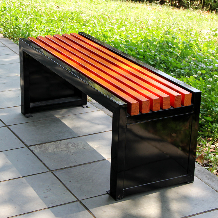 钢木公园椅 休闲长椅 户外园林小区长条休息椅 商场更衣室椅子