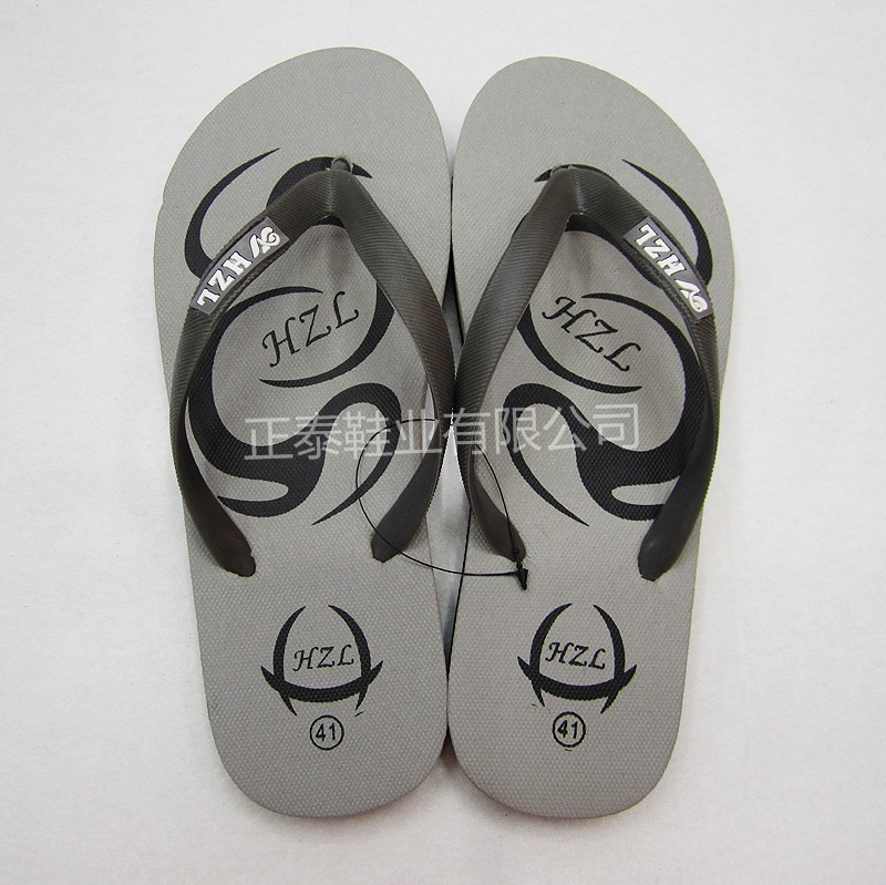 manufacturers supply gray logo men‘s eva printed beach flip-flops summer slippers wholesale