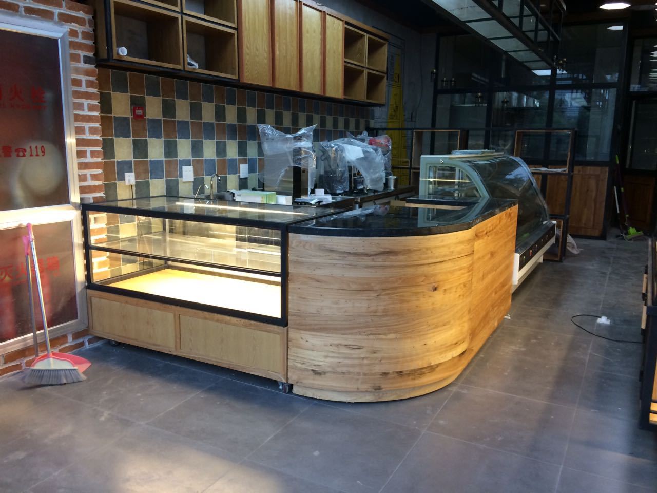 杭州面包店蛋糕店咖啡店设计装修 展示柜定制hl3309