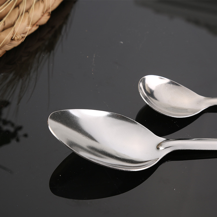 Restaurant Thickened Stainless Steel Spoon Coffee Stir Spoon Household Light Handle Stainless Steel Children's Spoon Pointed Spoon