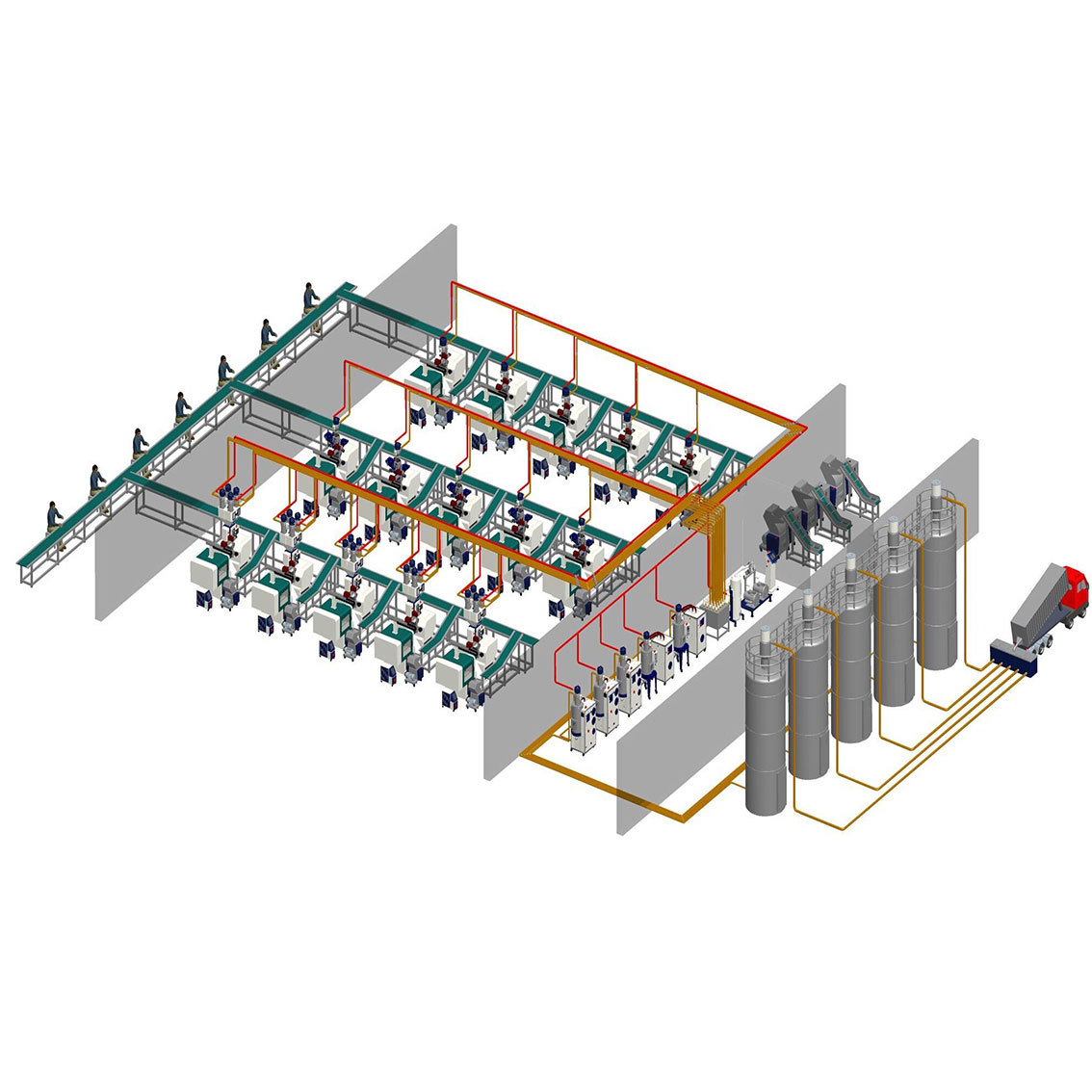 0成交0台支持加工定制塑料小型中央集中供料系统中央供料系统 免费