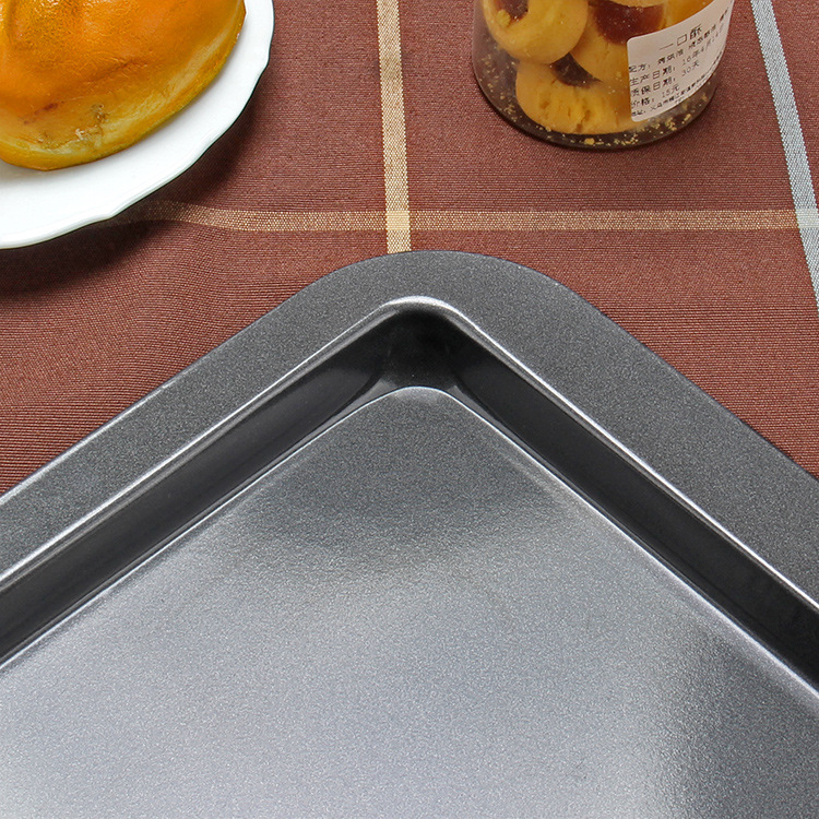 Large Non-Stick Rectangular Shallow Baking Pan Wide Edge Nougat Baking Pan Household Oven Shallow Plate