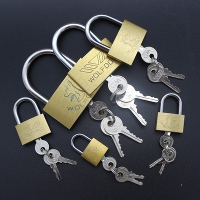 狼狗牌铜挂锁20 25 30 40 50mm 薄型铜挂 黄铜锁 小挂锁 锁头 门