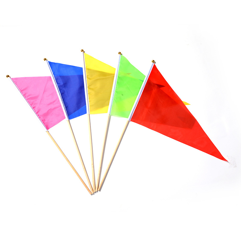 7号20*28三角小彩旗红旗 节日庆典装饰手摇旗幼儿园 表演道具