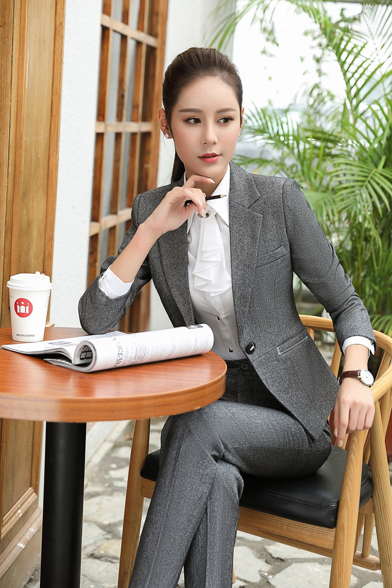 2017秋冬季女职业装西装套裤长袖韩版白领商务会议女式大码工作服