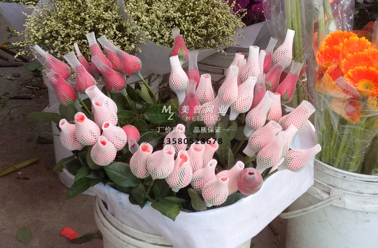 泡沫棉网套杏子网套鸡蛋玫瑰花包装保护网套厂家批发