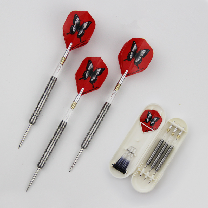 钨钢系列飞镖 钨钢镖头 透明渐变杆子 蝴蝶 3支装