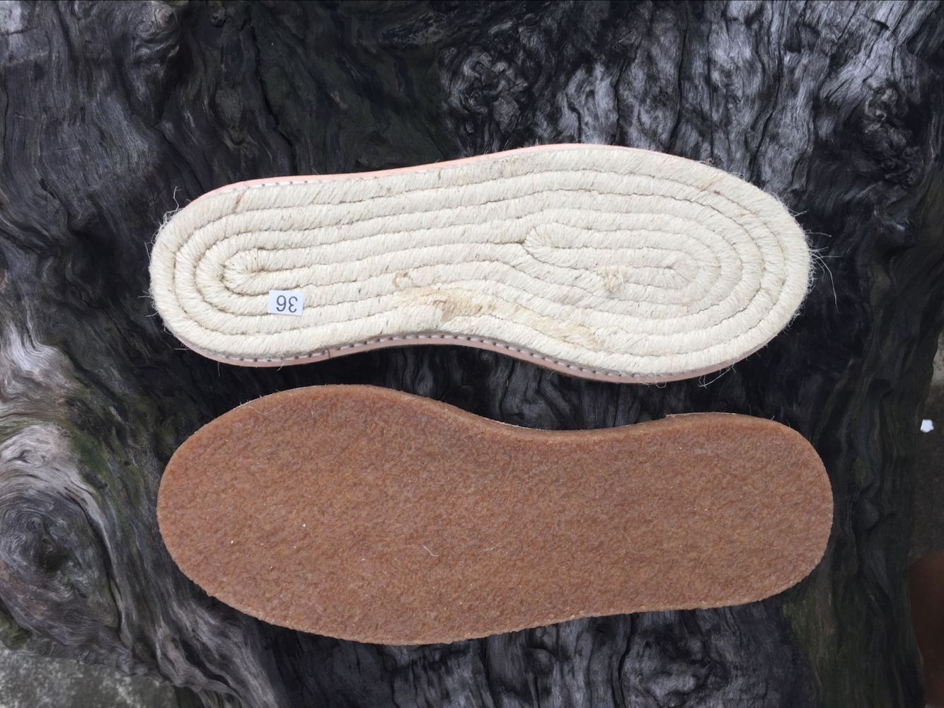 烟胶渔夫鞋底草编麻绳编织生胶鞋底烟胶小香鞋底