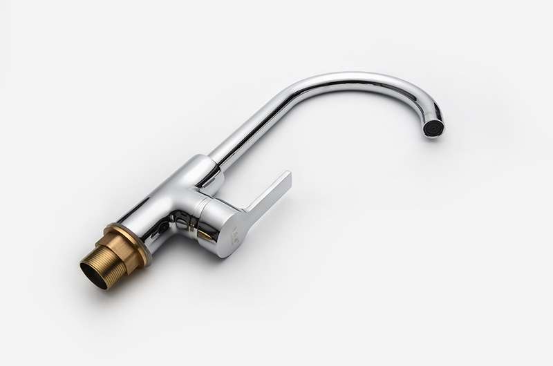 全铜圆三通不锈钢洗菜盆龙头厨房冷热水槽360旋转龙头单孔水龙