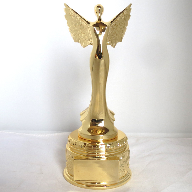厂家直销金属奖杯 奥斯卡飞天小金人 女神锌合金天使奖杯销售