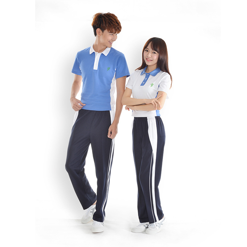 深圳校服中学生校服男女款夏装修身款 校服批发