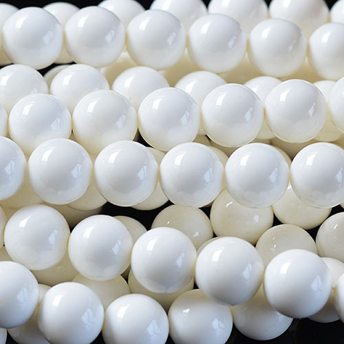 精品a级白贝珠散珠 天然宝石散珠圆珠diy 散珠约39cm一串