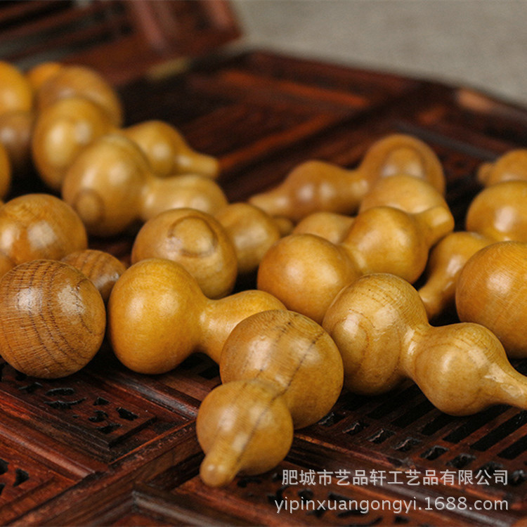 厂家批发桃木珠帘散葫芦 羊眼钉葫芦配饰 羊角钉桃木葫芦配件