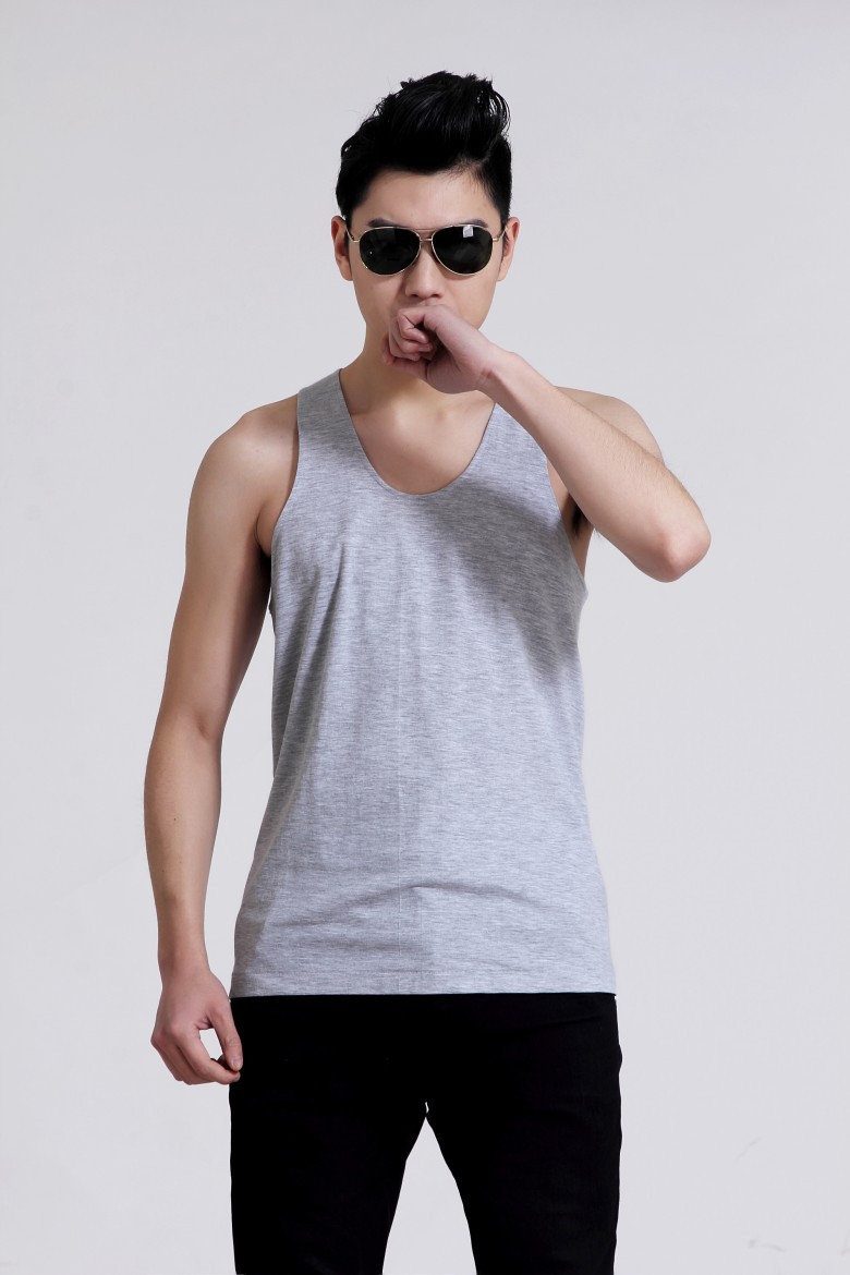 中老年男士吊带背心老头汗衫纯棉t恤夏季无袖宽松男士全棉背心