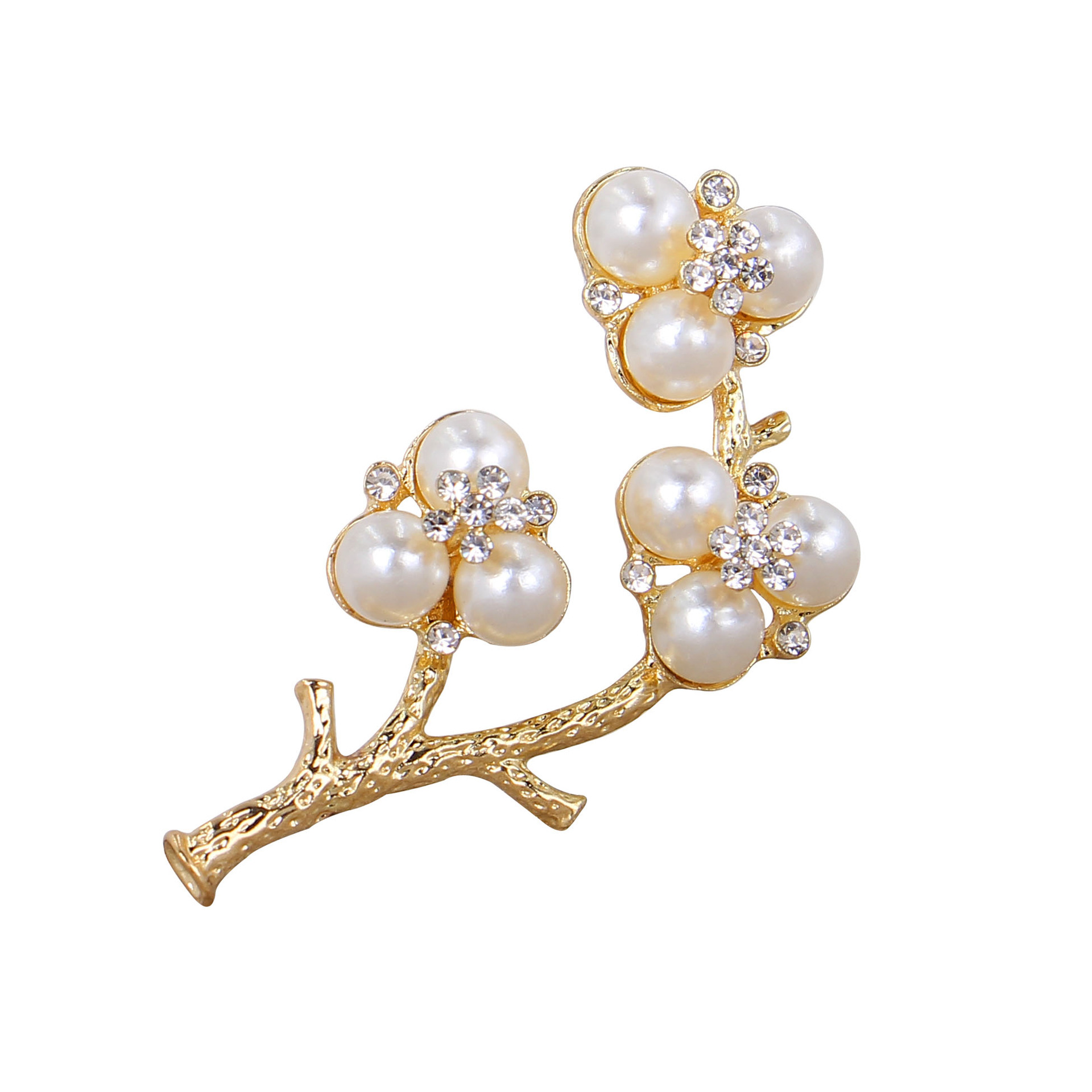韩版新款女士天然淡水珍珠胸针气质优雅高档精品梅花胸花别针配饰