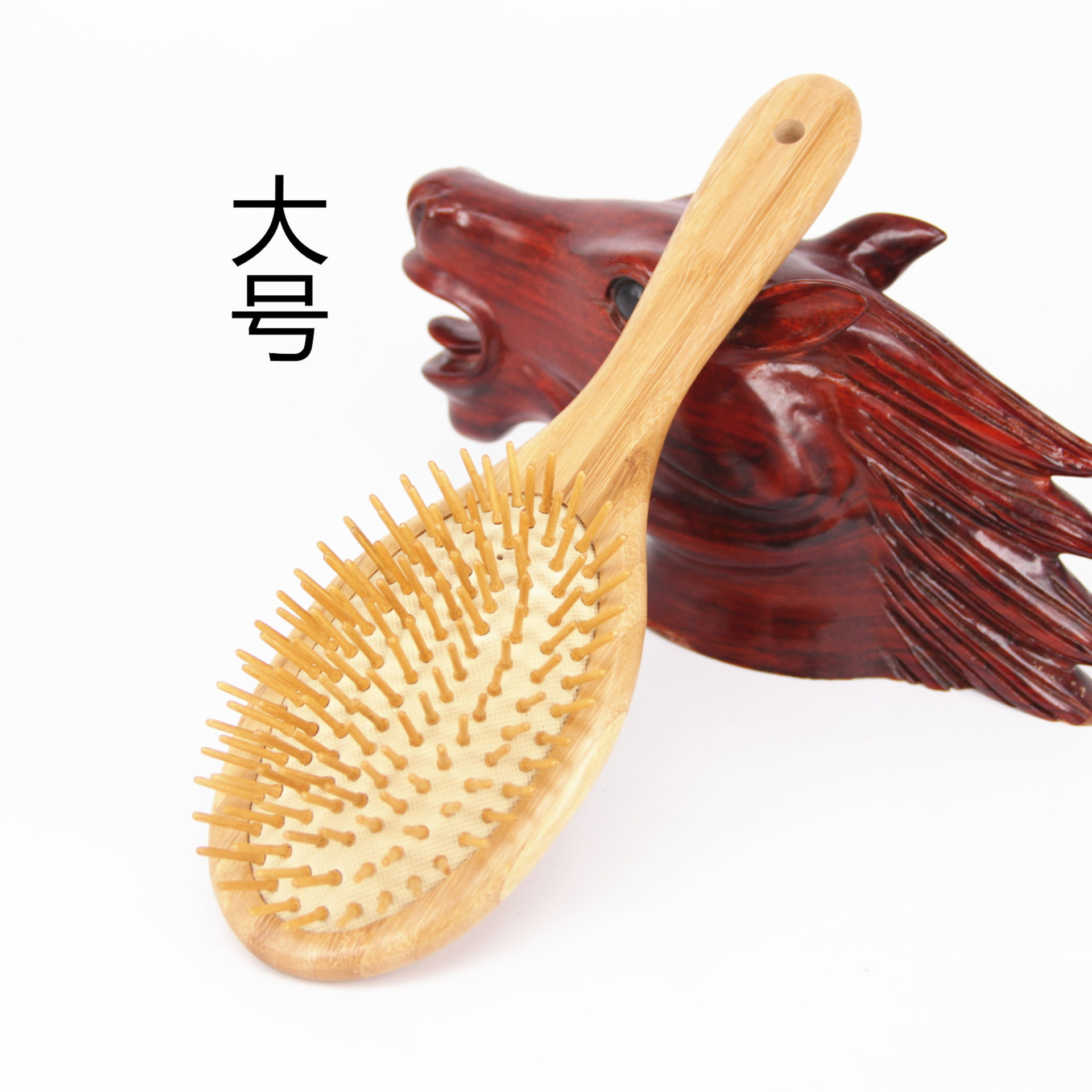 楠竹尖针气垫梳竹质大板梳护发气囊梳子可定制logo