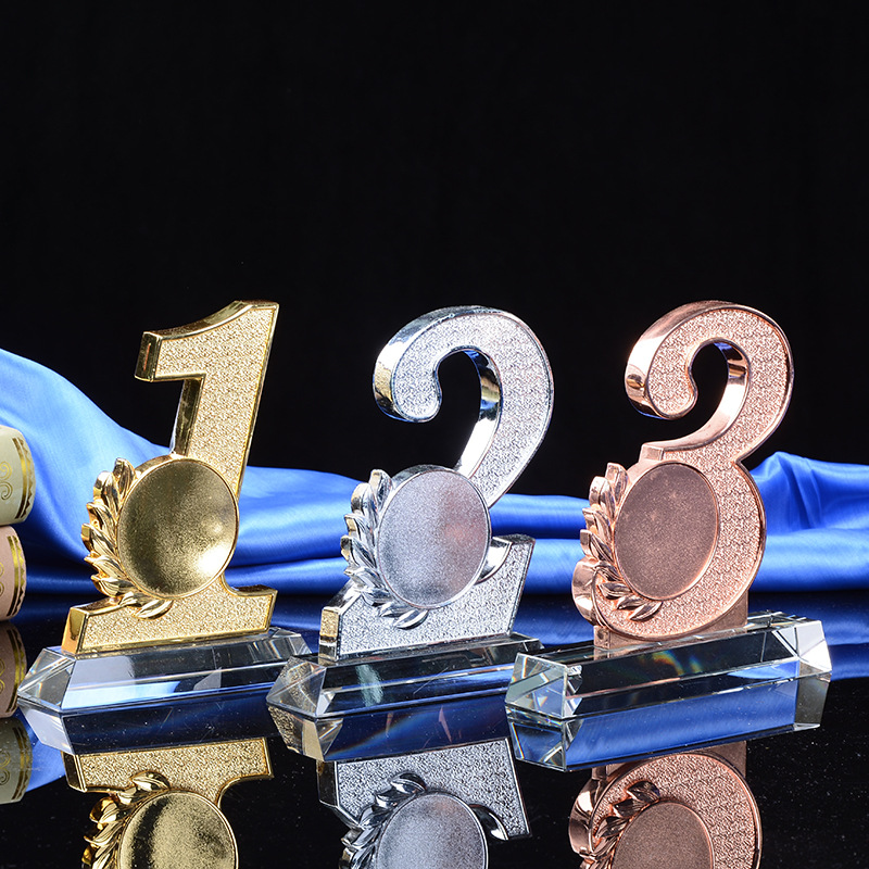 123模型金属奖杯定做 123数字奖杯奖牌 动奖杯模具定做免费刻字
