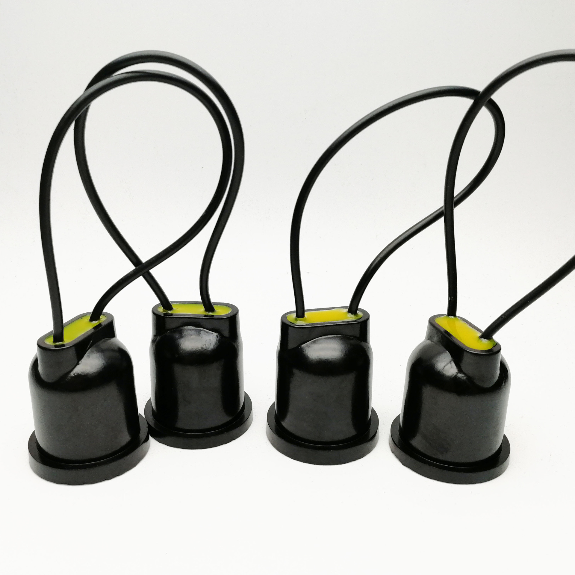 珍珠铜丝黑胶木带线灌胶防雨灯头种植养殖大棚用 e27螺口防水灯头