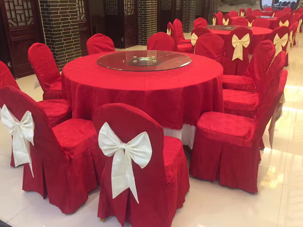 婚礼台布桌布酒店椅套饭店椅套婚庆椅套绣龙凤椅套婚宴龙凤椅套布