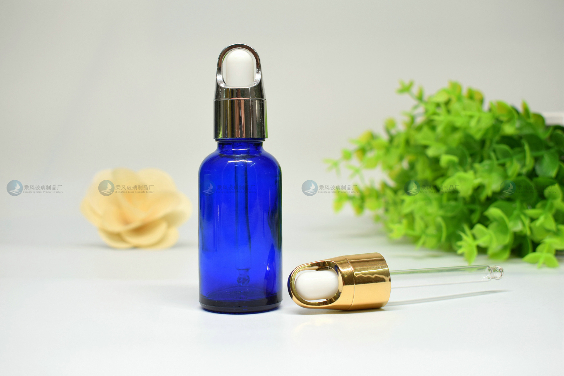 蓝色精油瓶 30ml 厂价直销现货无麻点无气泡无黑点容量精准