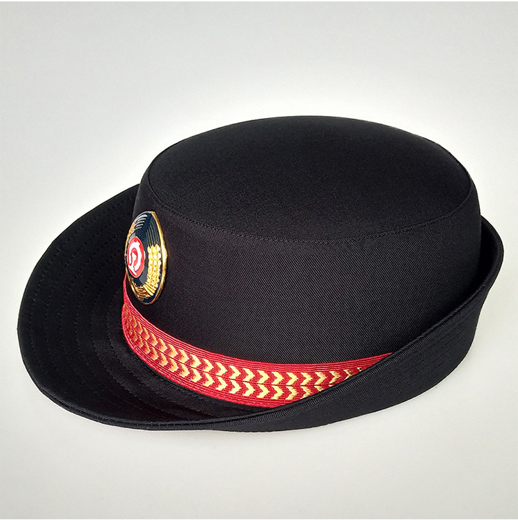 铁路女执勤帽卷檐帽铁路女帽演出帽学校高铁动车乘务员列车员帽子