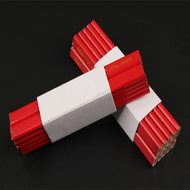 八角木工铅笔 大号扁平黑色木工笔 木匠记号笔 可加工定制 现货