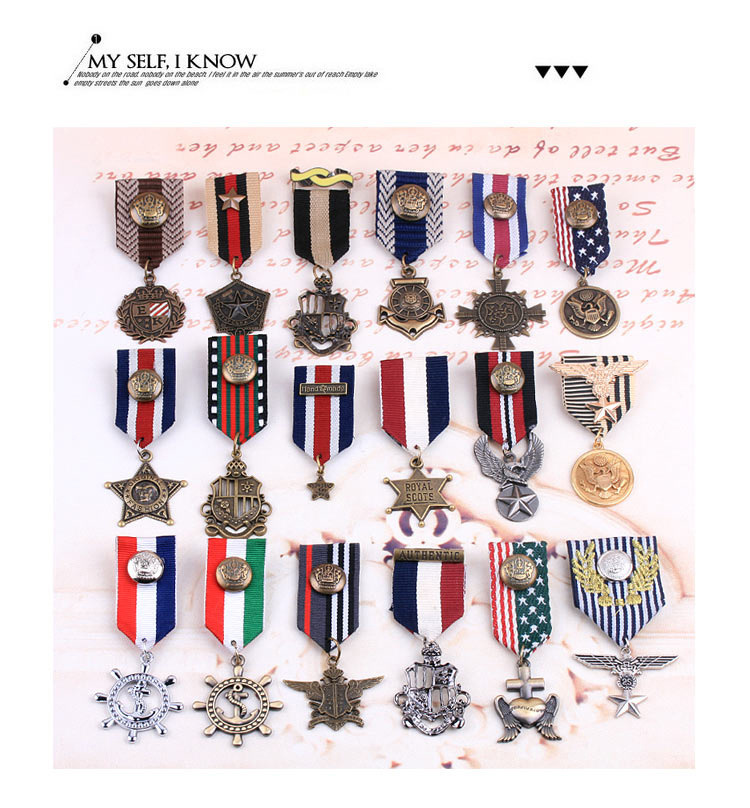 韩版复古胸章英伦学院风男士勋章肩章金属徽章韩国胸针满