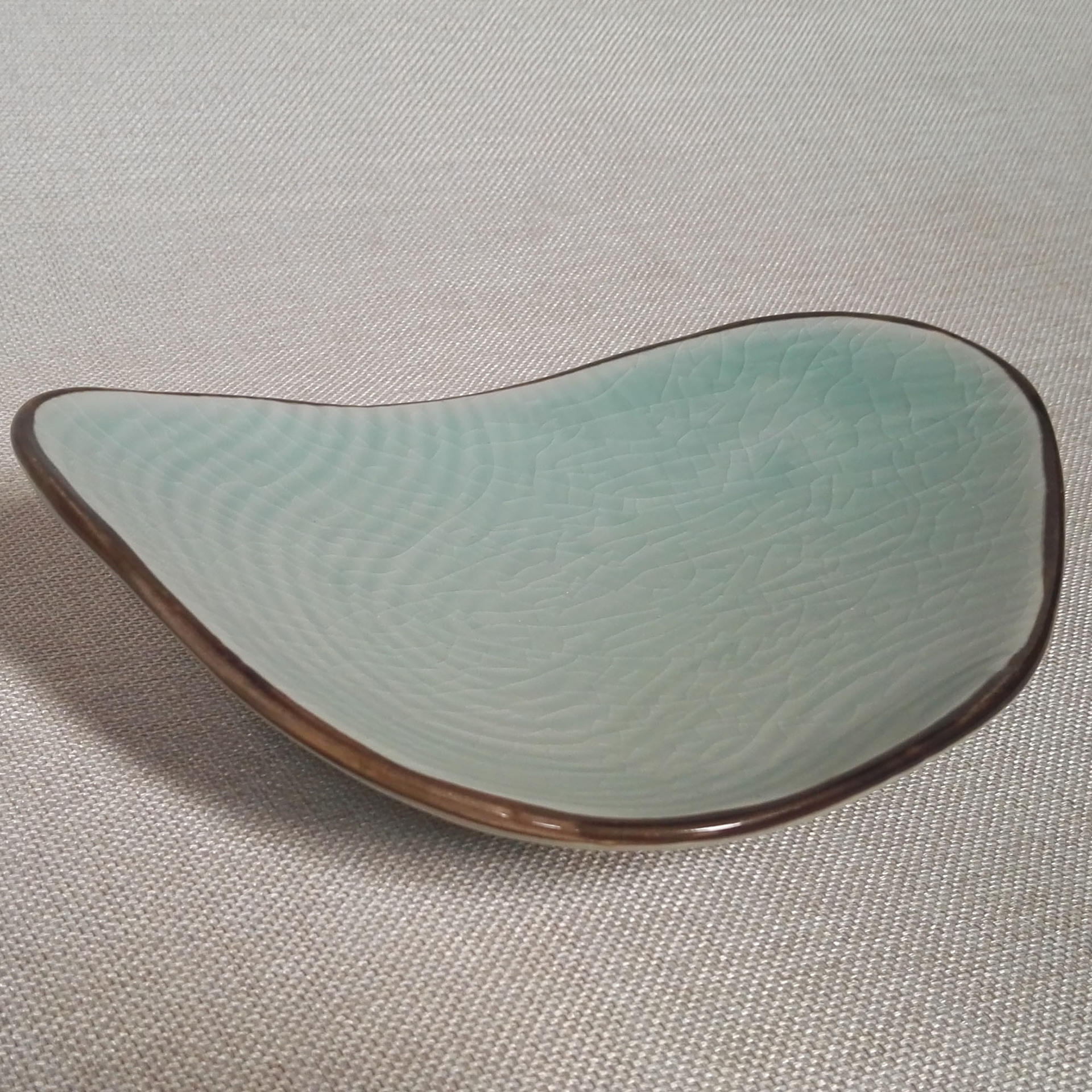 9"三脚水纹盘 陶瓷哥窑复古 沙拉蛋糕面包干果菜鱼肉平浅盘