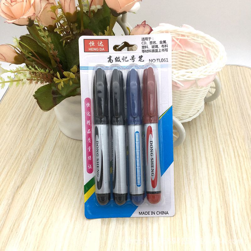 4 Pieces Marking Pen Office Accommodations Mark Pen Marker Pen 2 Yuan Store Supply Wholesale