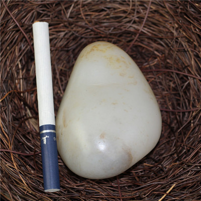 水苍玉团契 新疆和田玉且末磨光二次上色料203.5克