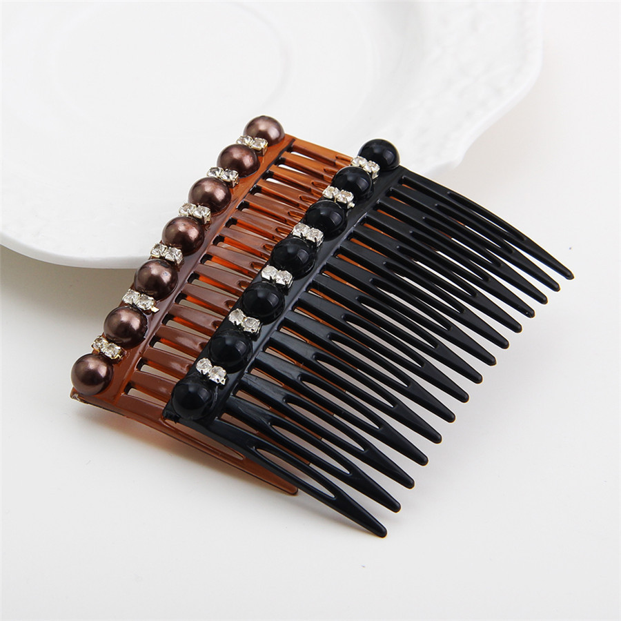 跨境专供热销发梳头饰 韩版可爱刘海梳子镶钻插梳发饰 亚马逊货源