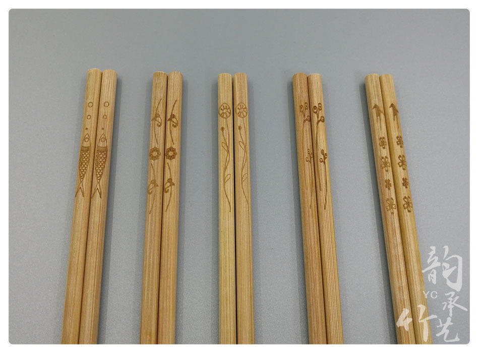 激光雕刻筷子 定制logo图案刻字竹筷 拼多多热卖鱼筷子厂家直销