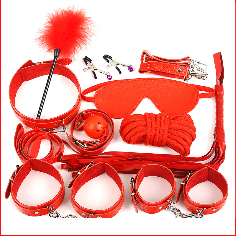 情趣皮革10件套 sm调教道具 夫妻调情手铐捆绑束缚玩具批发