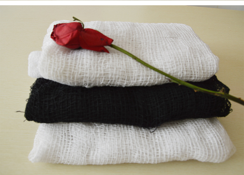 涤棉黑色破烂布服装面料稀网鬼节万圣节装饰纱布可定做尺寸裁剪