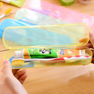 简约果冻色塑料牙刷盒 牙膏收纳盒 旅行出游 户外便携牙具盒