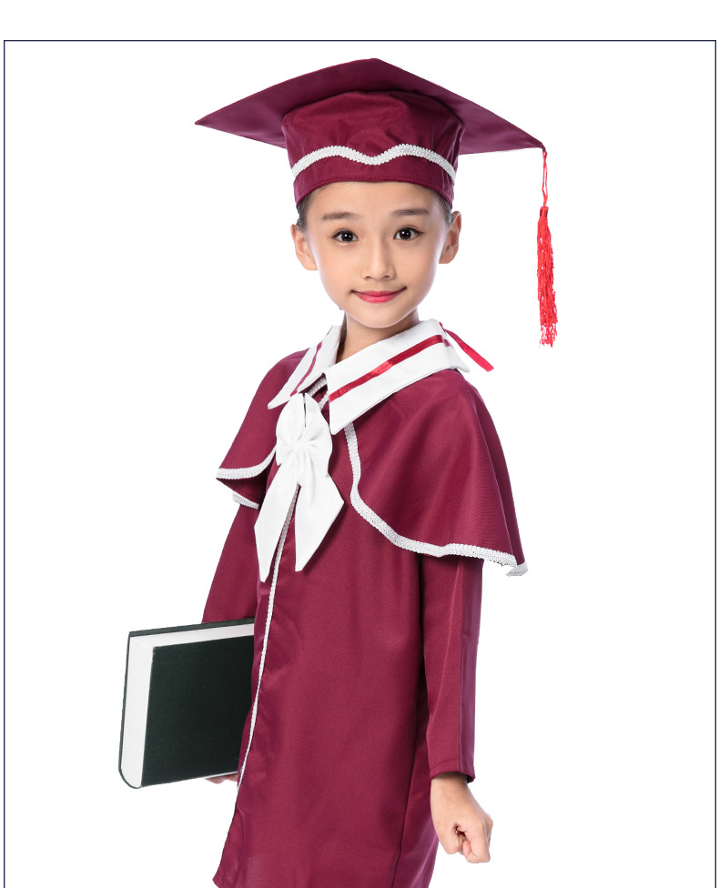 儿童披肩小博士服学士服幼儿园中小学生毕业典礼博士表演演出服装